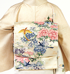 【仕立て上がり】正絹 袋帯 中古品 No.5ZH-1523-00