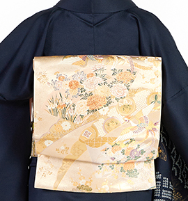 【仕立て上がり】正絹 袋帯 中古品 No.5ZH-1524-00