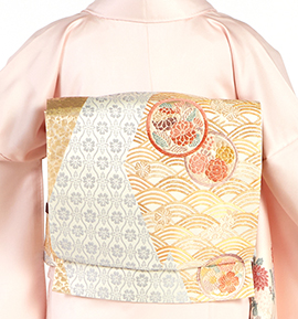 【仕立て上がり】正絹 袋帯 中古品 No.5ZH-1538-00