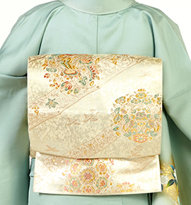 【仕立て上がり】正絹 袋帯 中古品 No.5ZH-1539-00