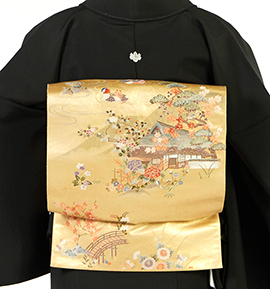 【仕立て上がり】正絹 袋帯 中古品 No.5ZH-1542-00