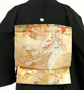 【仕立て上がり】正絹 袋帯 中古品 No.5ZH-1543-00