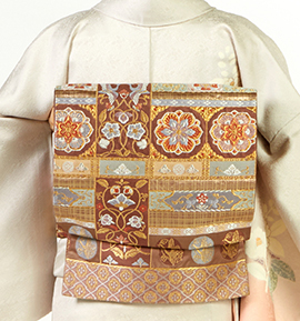 【仕立て上がり】正絹 袋帯 中古品 No.5ZH-1545-00