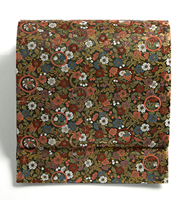 仕立て上がり】西陣織廣部商事 正絹 長尺袋帯 良品 No.5ZH-0531-00の