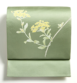 【仕立て上がり】手描き友禅作家 正絹 袋帯 中古品 No.5ZH-1567-00