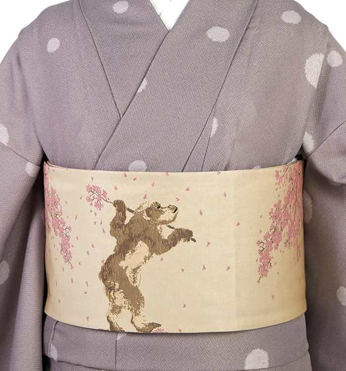 なでしこ】美品 正絹 半幅帯 兎 花雪輪 織 o1455 【公式通販】