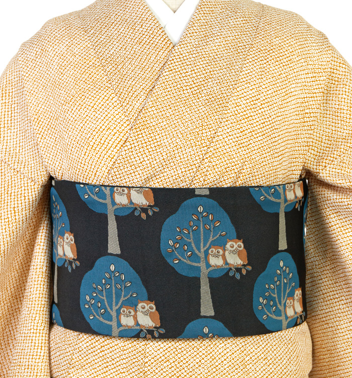 おりびと-織美桐- 半巾帯 ミミズク No.5ZH-1608-00