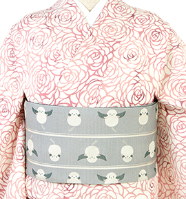 夏物 さくら造り帯 西陣織 西陣まいづる謹製 正絹 名古屋帯 No.5ZH