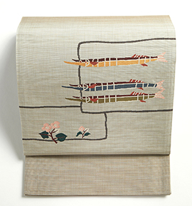 仕立て上がり】西陣織廣部商事 正絹 長尺袋帯 良品 No.5ZH-0531-00の