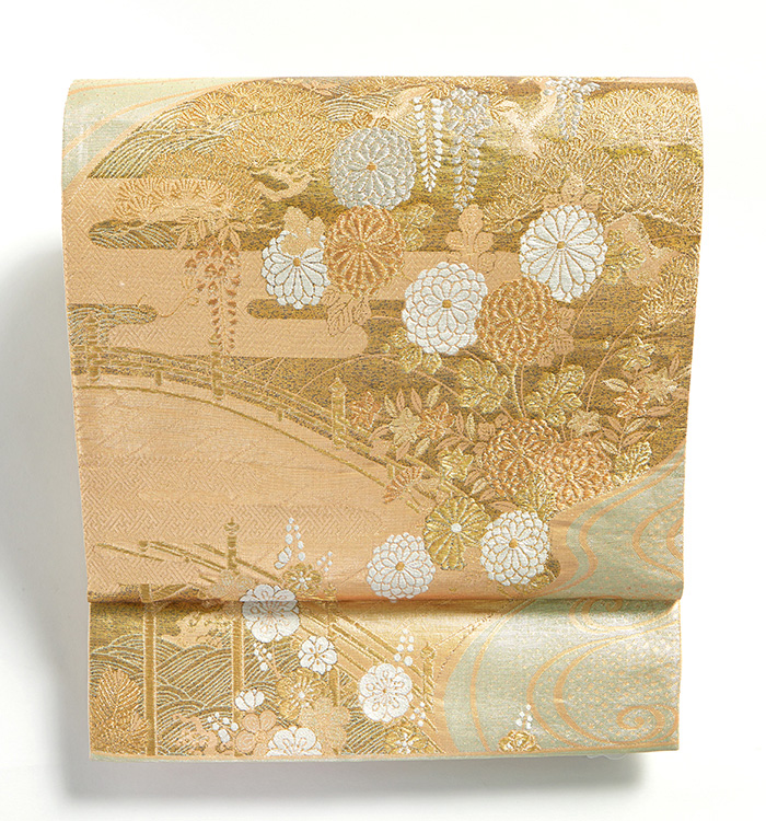 ︎◼︎C1256◼︎オーダー品 高級袋帯 正絹 鬘帯重ね文 金糸 箔(〜270cm) 仕立て上がり】正絹 袋帯 中古品 No.5ZH-1677-00の通販｜きもの365