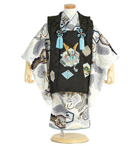 手描友禅 正絹被布コート 七五三 三歳男児用 No.5ZM-0079-00
