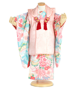 正絹被布コート 七五三 三歳女児用 No.5ZM-0091-00