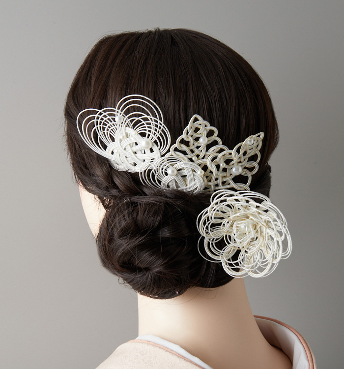 水引かんざし 白 3点セット No.5ZN-0215-00の通販｜きもの365