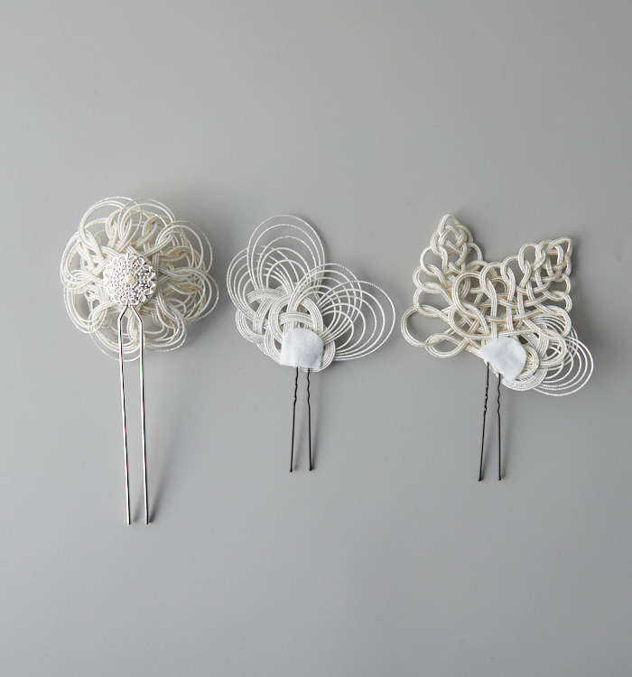 水引かんざし 白 3点セット No.5ZN-0215-00の通販｜きもの365