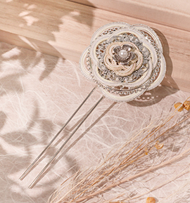 水引 白系の簪 単品 No.5ZN-0219-00