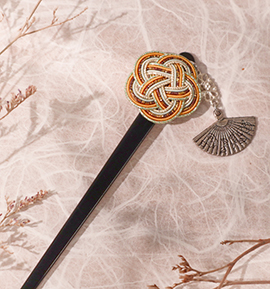 水引 扇型のビラ付き簪 単品 No.5ZN-0222-00