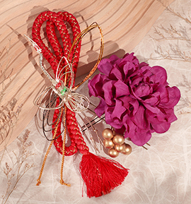 大正浪漫 はいからさんのお祝いかんざしセット(水引組紐+お花) No.5ZN-0224-00