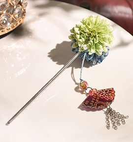 大正浪漫 なでしこのはんなり花玉かんざし 天色美人 No.5ZN-0228-00