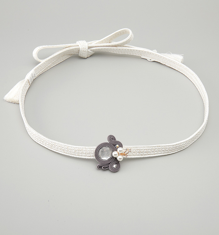 帯締め 帯留付き三分紐 正絹 No.5ZO-0011-40