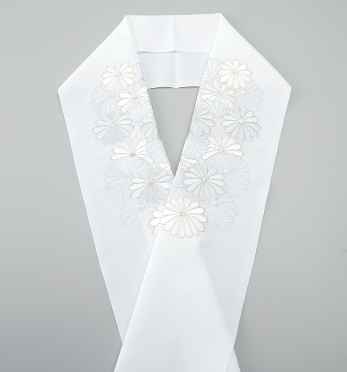 ミルフィーユ　95 お受験　お教室　フォーマル　冠婚葬祭　丸襟　刺繍 付襟】オートクチュール刺繍フラワー（※受注生産） | KEYCO