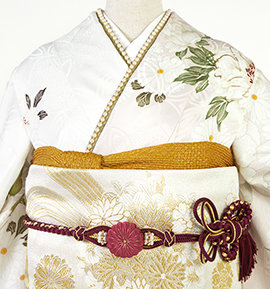 振袖用帯揚 正絹 金通し No.5ZU-0187-18