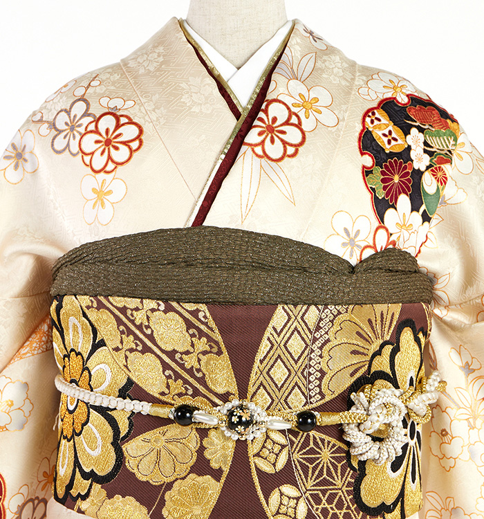 振袖用帯揚 正絹 金通し No.5ZU-0187-50