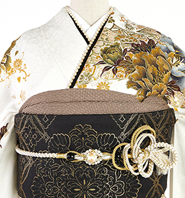 振袖用帯揚 正絹 金通し No.5ZU-0187-70