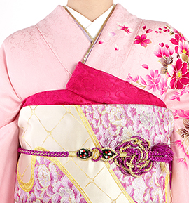 振袖用帯揚 正絹 地紋更紗 No.5ZU-0188-11