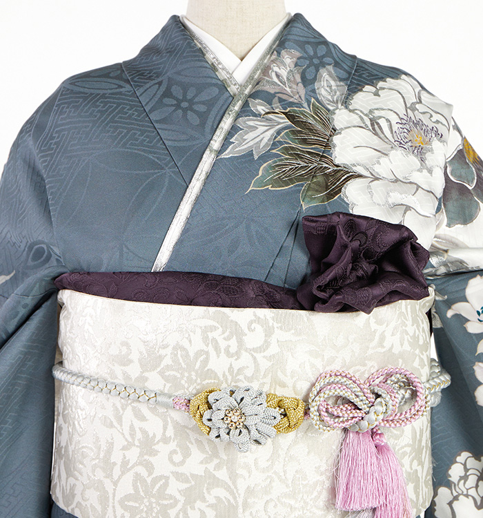 振袖用帯揚 正絹 地紋更紗 No.5ZU-0188-17の通販｜きもの365