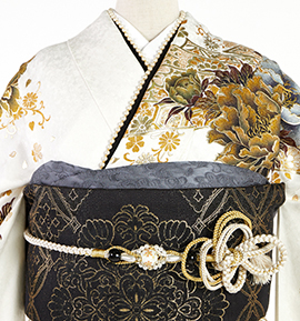 振袖用帯揚 正絹 地紋更紗 No.5ZU-0188-18