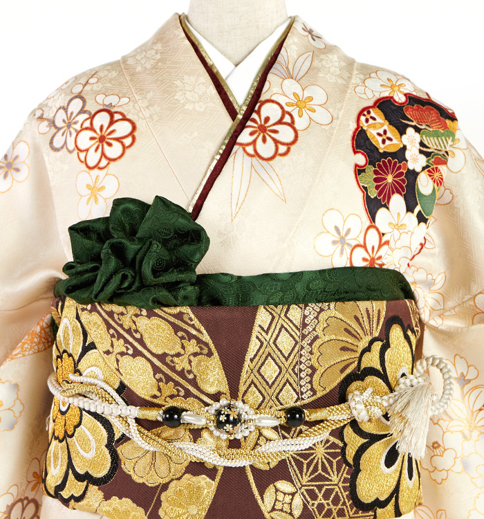 振袖用帯揚 正絹 地紋更紗 No.5ZU-0188-30の通販｜きもの365