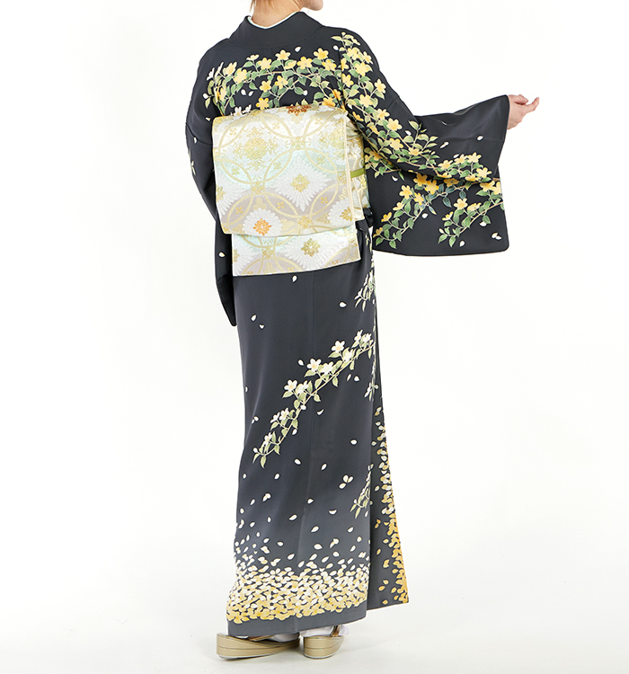 4K3-14 着物 訪問着山水模様正絹