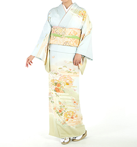 訪問着 正絹 白地 枝花文様 卒業・入学式に 着物 椿 身丈158cm 特集｜入学式・卒業式などお祝いの席におすすめの着物