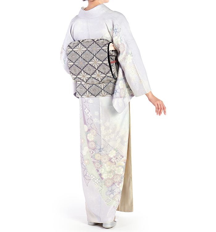 短時間使用☆上品☆御所解き文様・訪問着☆薄グレー〜薄ピンク☆丈163☆裄68☆ 御誂10-1 訪問着（御所解き） ｜ 京ごふく二十八