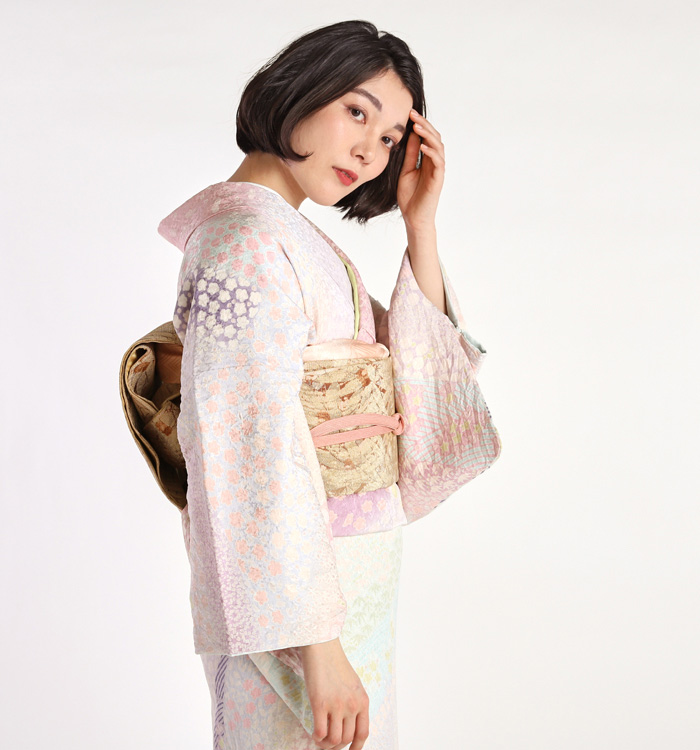 おぼろ絞り 訪問着 塩沢訪問着2点おまとめご購入者❣️ おぼろ染め 訪問着 No.AA-1621-Mサイズのレンタル｜きもの365