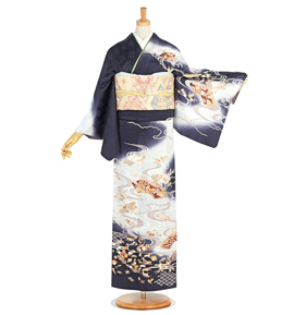 ☆miia☆✾m310＊正絹 金駒刺繡 小槌 鶴 松 菊 桜 訪問着 楽天市場】糸菊 着物の通販