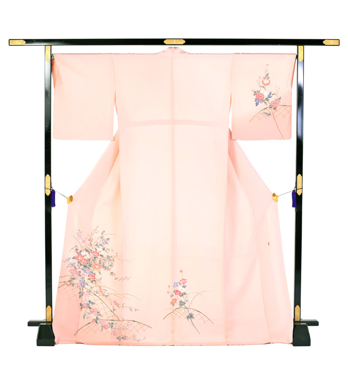 【美色＊】加賀友禅の付け下げ　白ピンク　スモールサイズ　正絹 楽天市場】加賀友禅の通販