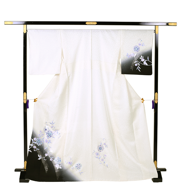 未使用 新品 美品 袷 正絹 ちりめん 訪問着 友禅 身丈163 裄66