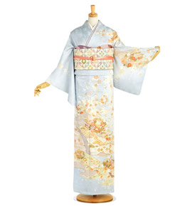 新品☆訪問着 正絹【単衣】人間国宝 福田喜重 訪問着 箔散らし