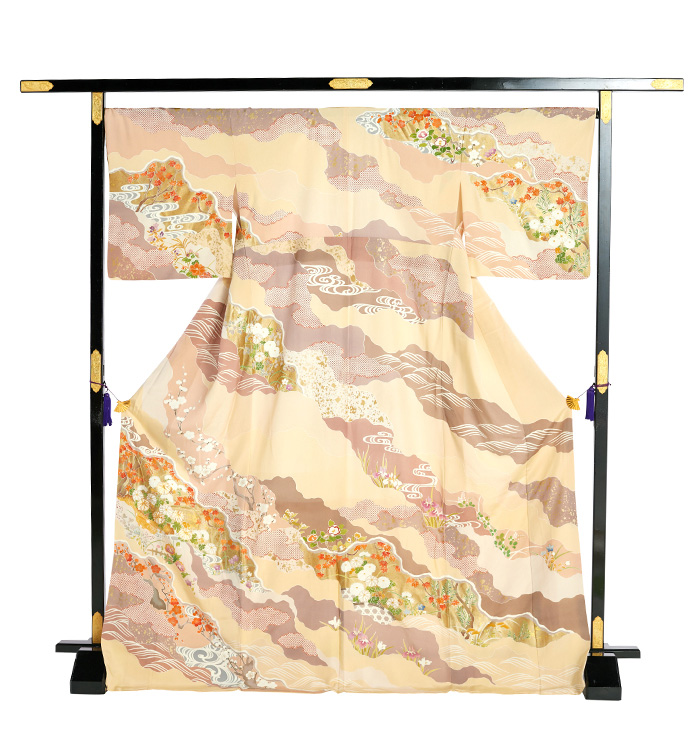 帯・逸品】京友禅 訪問着 No.AA-3998-ワイド-MOサイズのレンタル