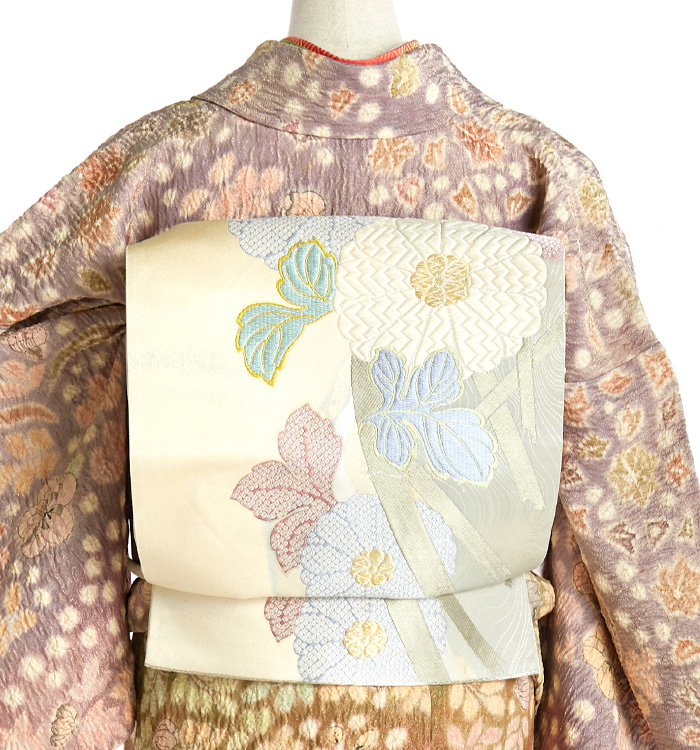 ☆ 訪問着 染大島 辻が花模様 しつけ糸 消炭色 K-5151 ☆ 訪問着 染大島 辻が花模様 しつけ糸 消炭色 K-5151 訪問着 染大島