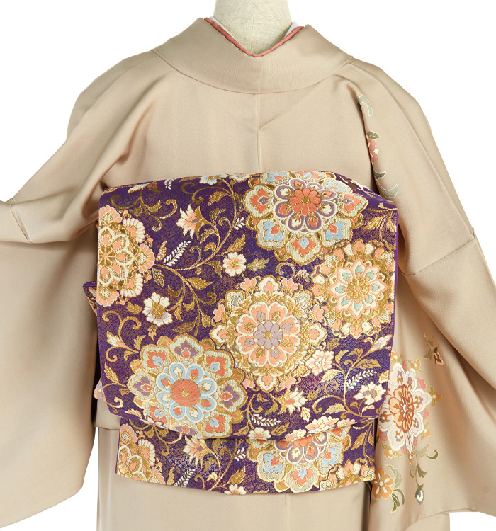 圧巻 訪問着 正絹 上品な金糸使い 花 着物 U-4172 圧巻 訪問着 正絹 上品な金糸使い 花 着物 U-4172