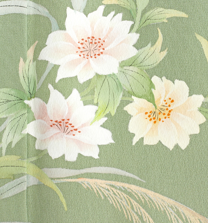 みは様  AB1243　訪問着　161㎝　薄紅草花柄 h1117-0.jpg