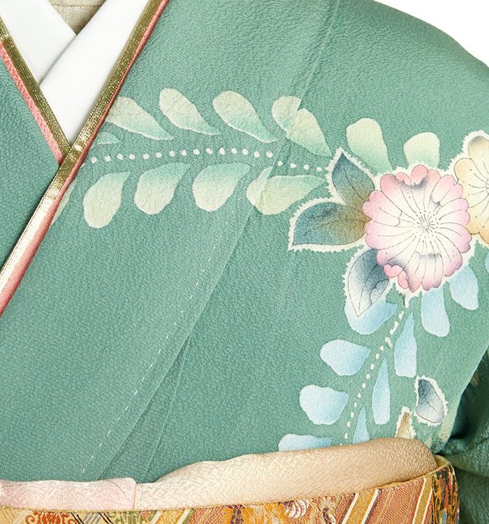 辻が花　訪問着 訪問着レンタル498黒×紫辻が花 | 着物レンタルの京都かしいしょう