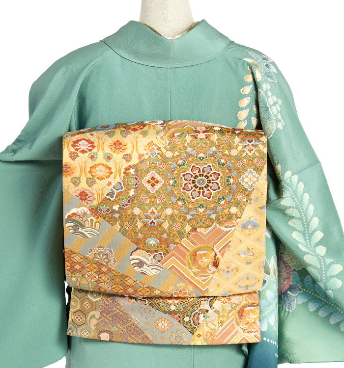 着用少ない！美品＊辻が花＊総柄＊テールグリーン＊豪華＊訪問着＊１６４ｃｍ＊裄６９ 訪問着レンタル｜桂由美 水色に辻が花｜H0377｜L｜宅配着物