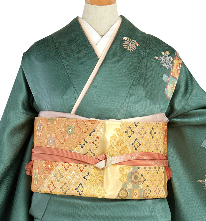 yuka　まとめ買い⑤緑色 訪問着 楽天市場】訪問着 レンタル 着物レンタル レンタル着物 着物