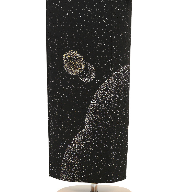 岩井友見　付け下げ　紬　鱗　菱　小花　ブラック　黒地　着物　032a d 岩井友見 訪問着 No.AA-4846-Mサイズのレンタル｜きもの365