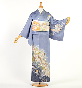チーコK0667 美品 逸品 粋！辻が花絞り 金彩 染め分け 正絹 訪問着 K0667 美品 逸品 粋！辻が花絞り 金彩 染め分け 正絹 訪問着