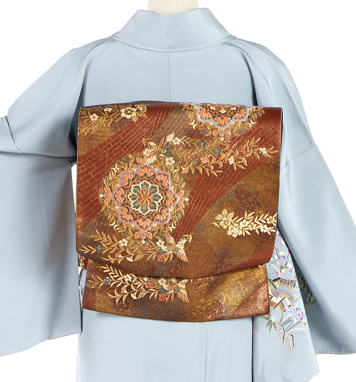 訪問着 作家物 暈し 柳茶色 トールサイズ KK-1552 着物単品】手描友禅作家 訪問着 No.AA-5157-Sサイズの通販