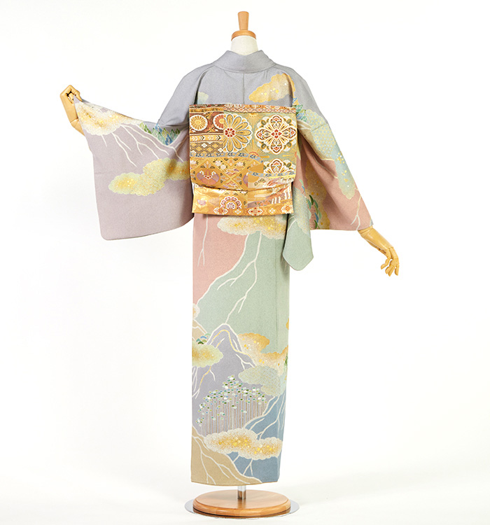 k0998 未使用品 逸品 上品 金彩加工 初代 松井青々 作 正絹 訪問着 新古品】 訪問着 着物 未使用 正絹 作家物 松井青々 京友禅 落款有り